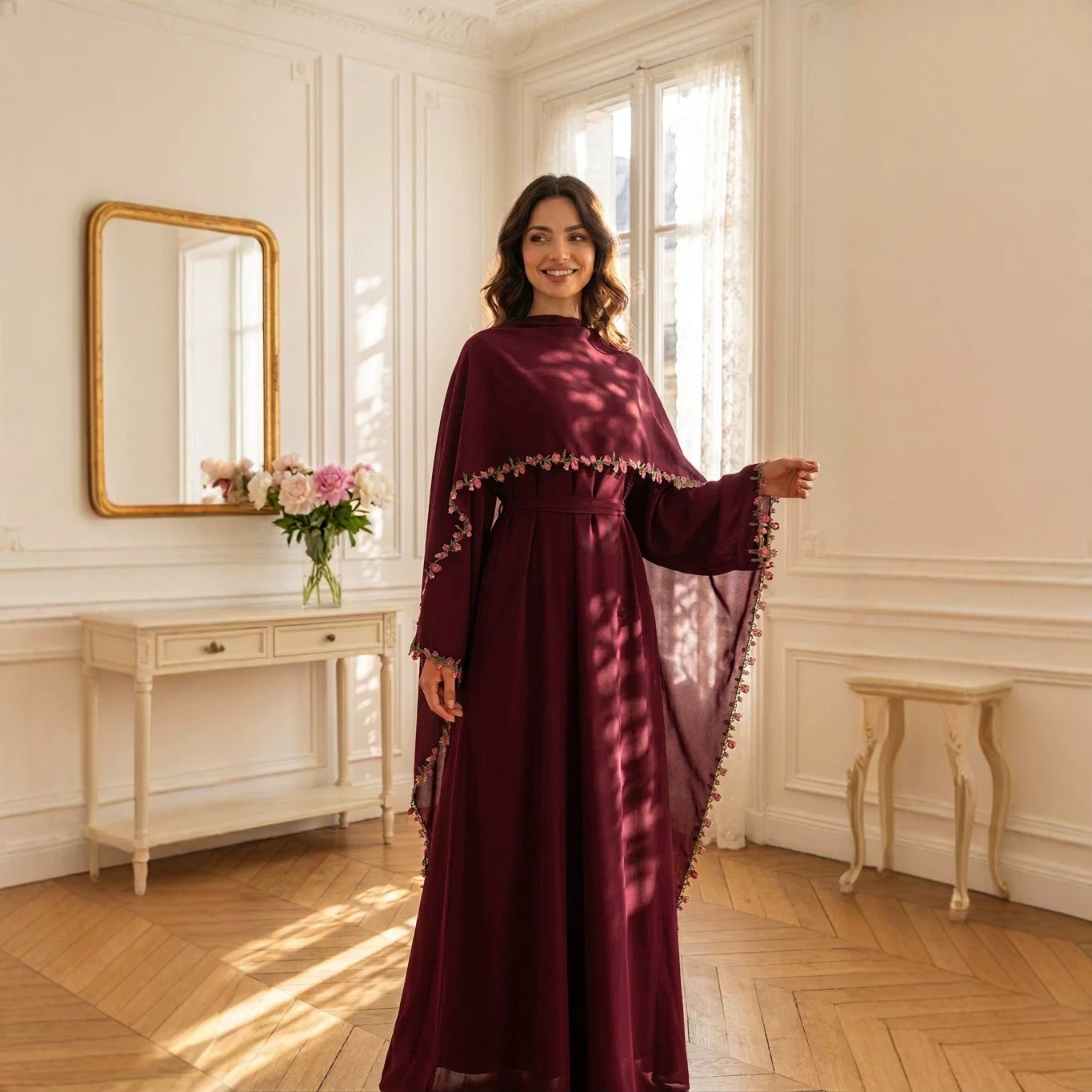 Elegant Embroidery Abayas Hija - đánh giá và giá Embroidery Kebaya