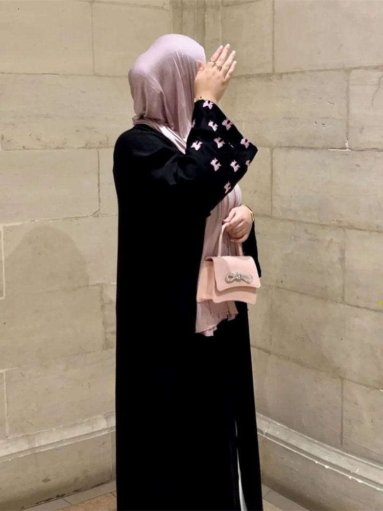 Ramadan Black Heart Abaya Dame - đánh giá và giá Embroidery Kebaya