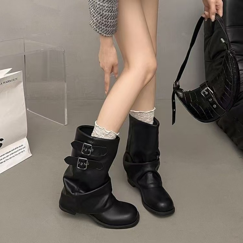 Women Black Slouchy Mid Calf B - đánh giá và giá Embroidery Garments