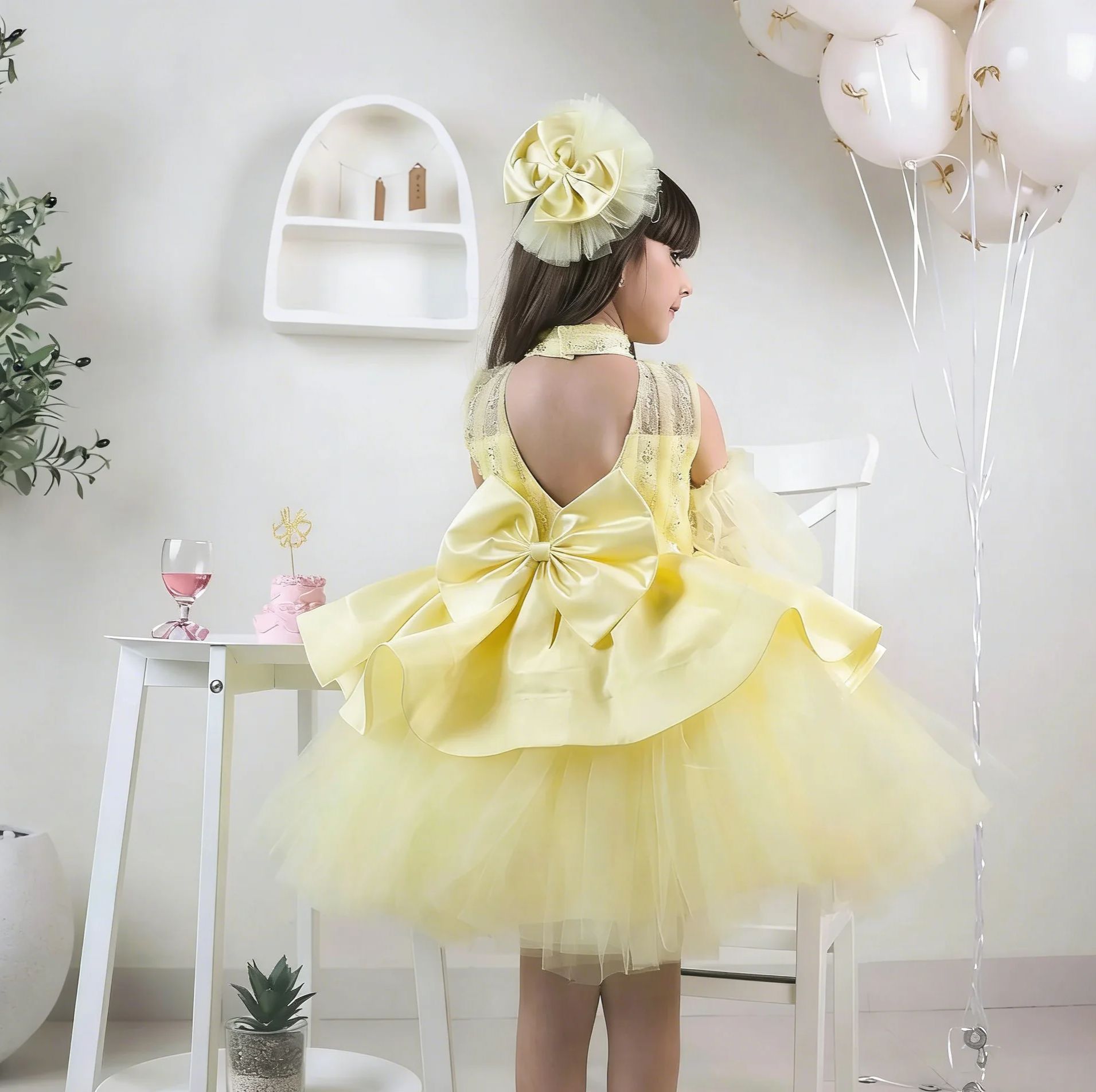 Yellow Flower Girl Dresses for - đánh giá và giá Embroidery Yellow Dress