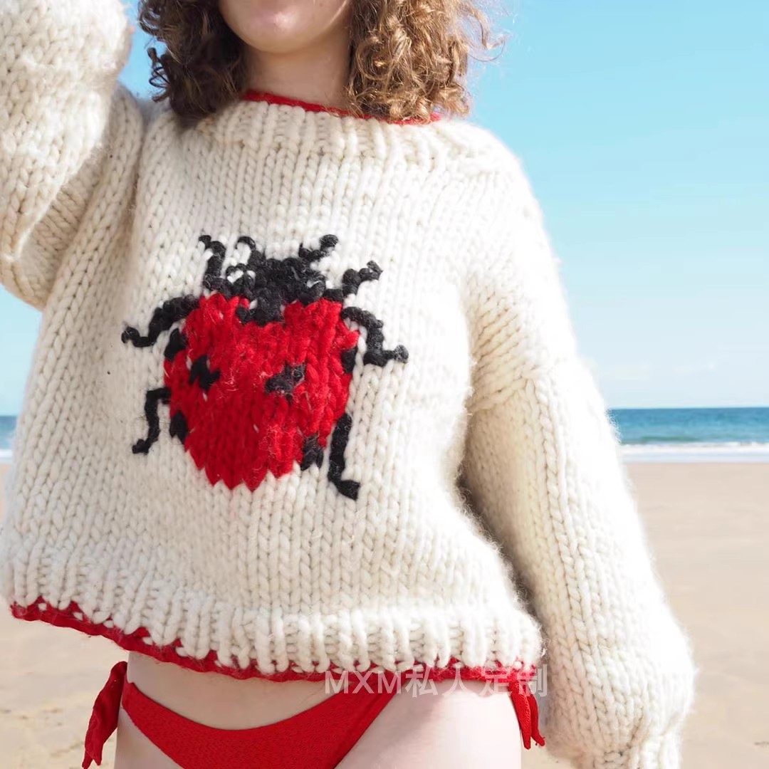 Star Ladybug Pattern Pure Wool - đánh giá và giá Embroidery Lady Bug