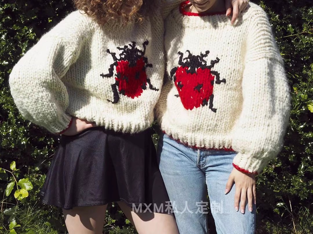 Star Ladybug Pattern Pure Wool - đánh giá và giá Embroidery Lady Bug
